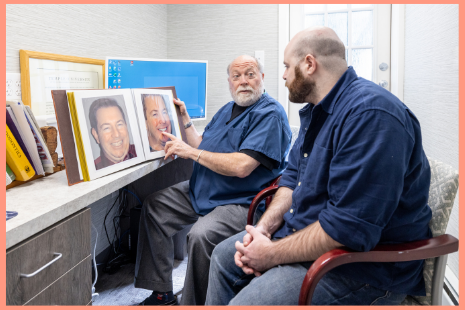 Dr White talking with a patient